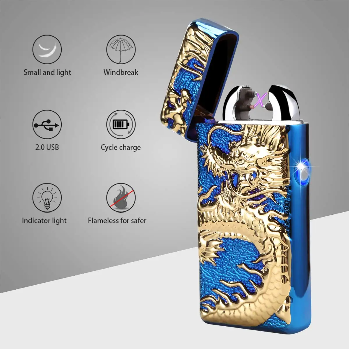Encendedores Electrico Electric Arc Lighter Ashtray Usb Dragon Lighter