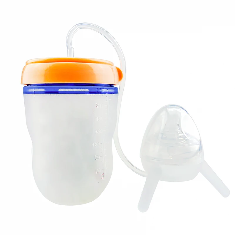 100% Food Grade manufacturers hands free parents baby feeding bottle silicone milk feeding baby bottles