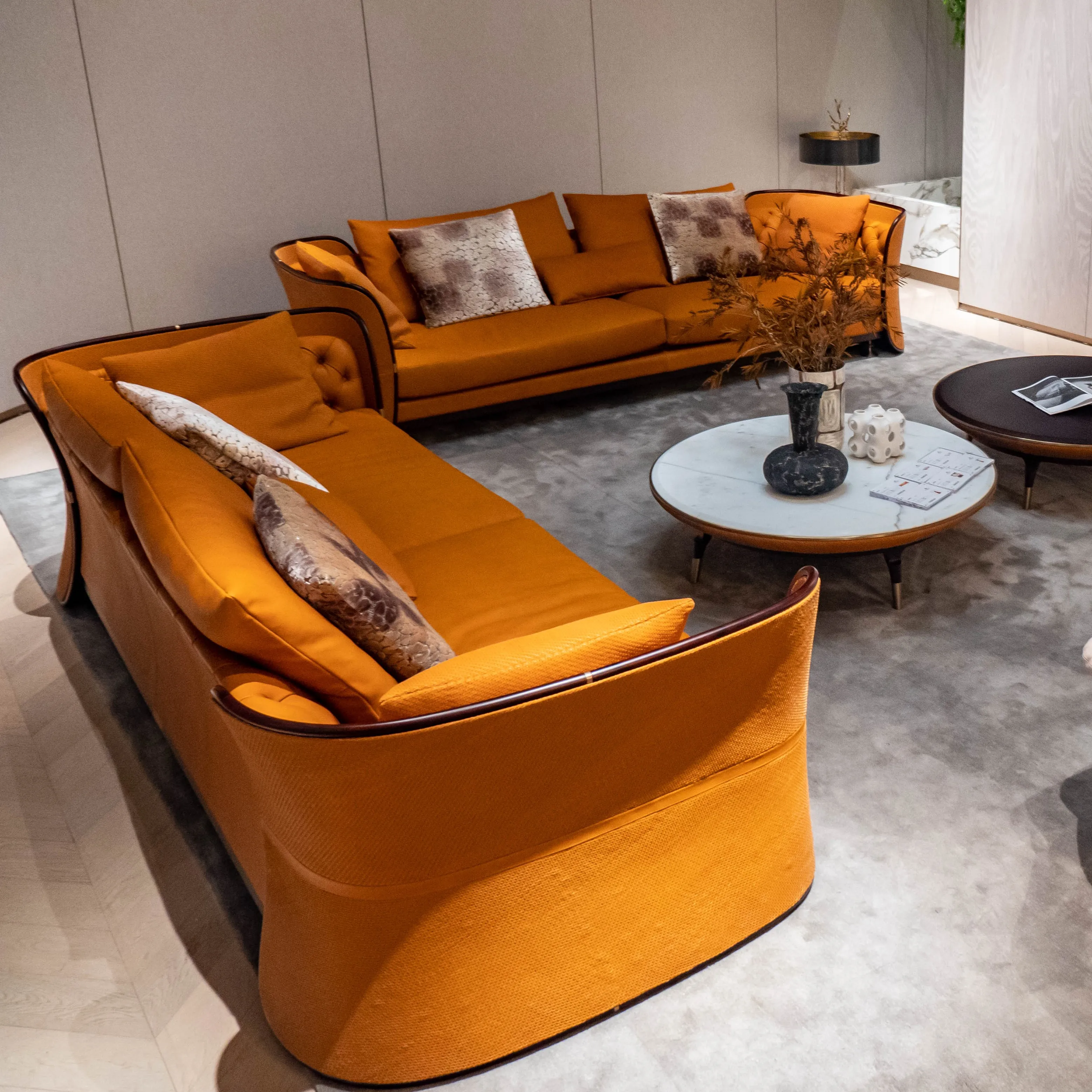MODENFILI Home Furniture Couches Living Room Furniture Leather Sectional Sofas Leather Sofa Set canapés de salon divano