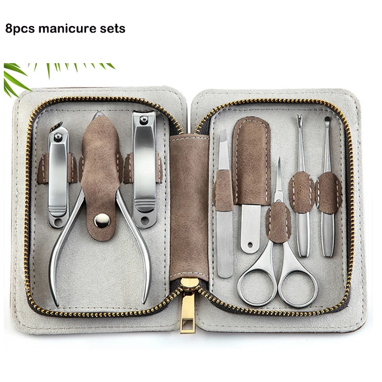 High Quality PU Pouch Luxury Manicure Set Pedicure Sets with Stainless steel tools