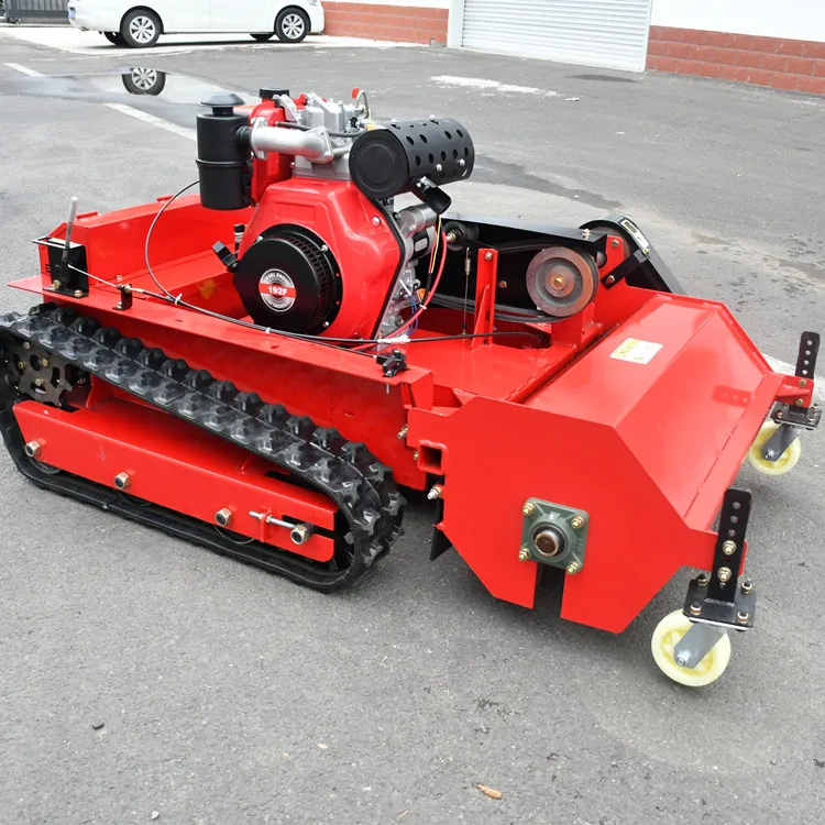 rubber crawler robot diesel oil Self Propelled Garden remote control Lawn Mower 15HP