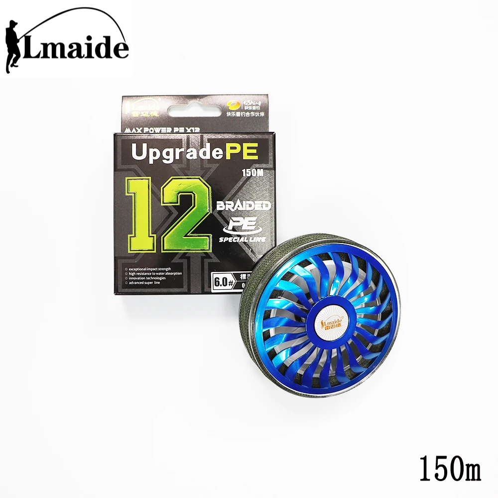 Lmaide new 150M 7kg-48kg 12X Braided Fishing Line 12 Strands Multifilament PE Fishing Line