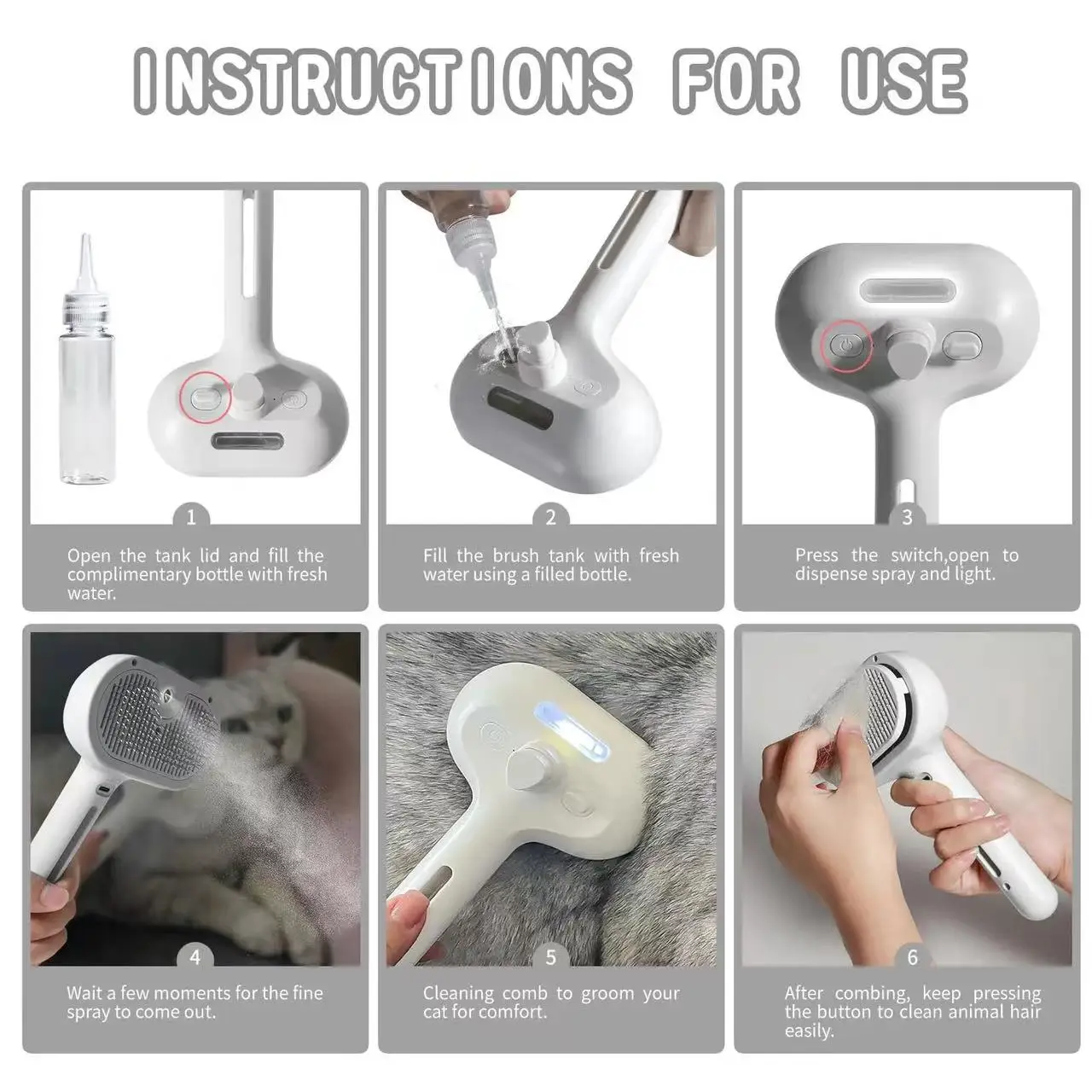 Cat and Dog Pet Grooming Brush Tank Cleaning Comb for Eliminating Shedding Pet Care Products