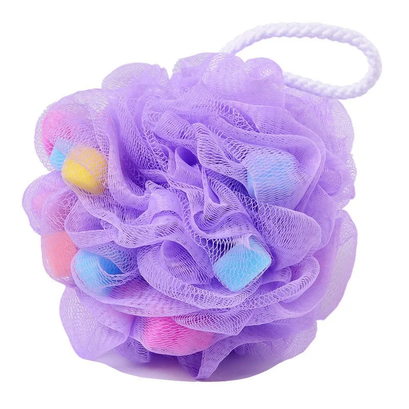 Custom PE Mesh Material Exfoliating Sponge Ball Body Shower Scrub Cleaning For Promotion