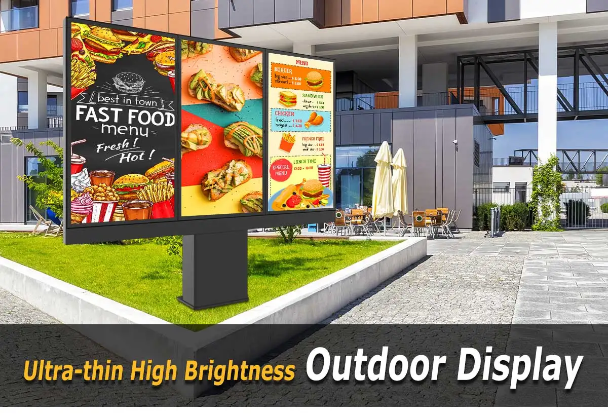 IP65 55 Inch Outdoor Screen Digital Drive Thru Menu Boards Waterproof LCD Advertising Digital Signage And Displays