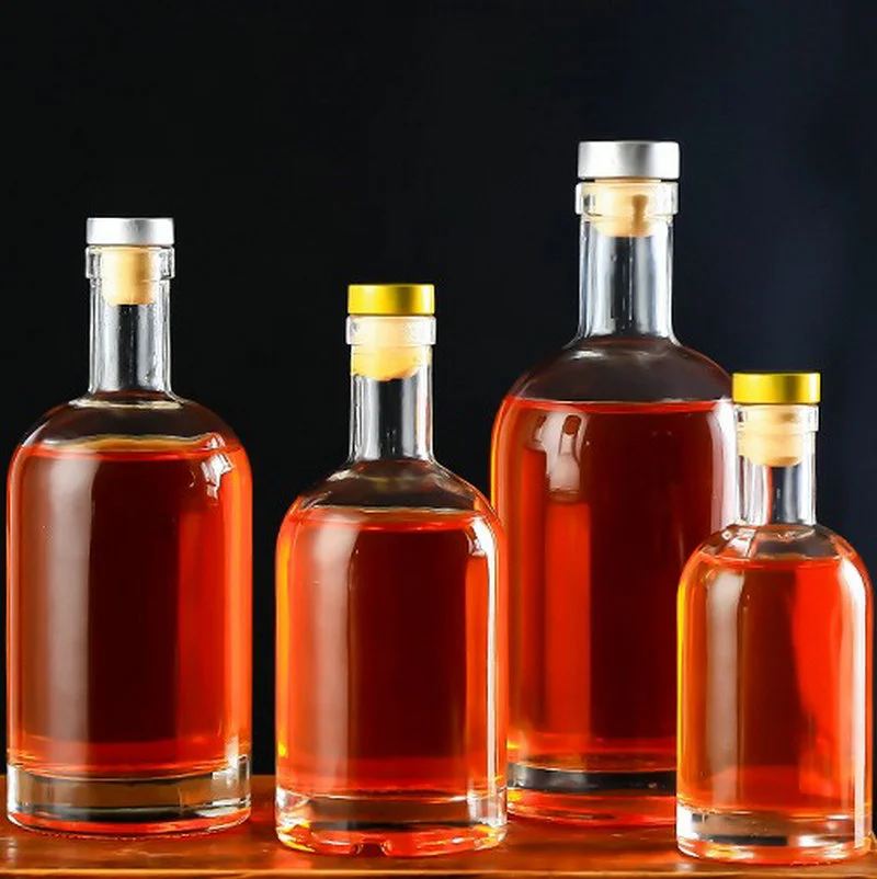 Customized clear flint 500ml unusual square glass bottles for liquor alcohol glass bottles 750ml spirits