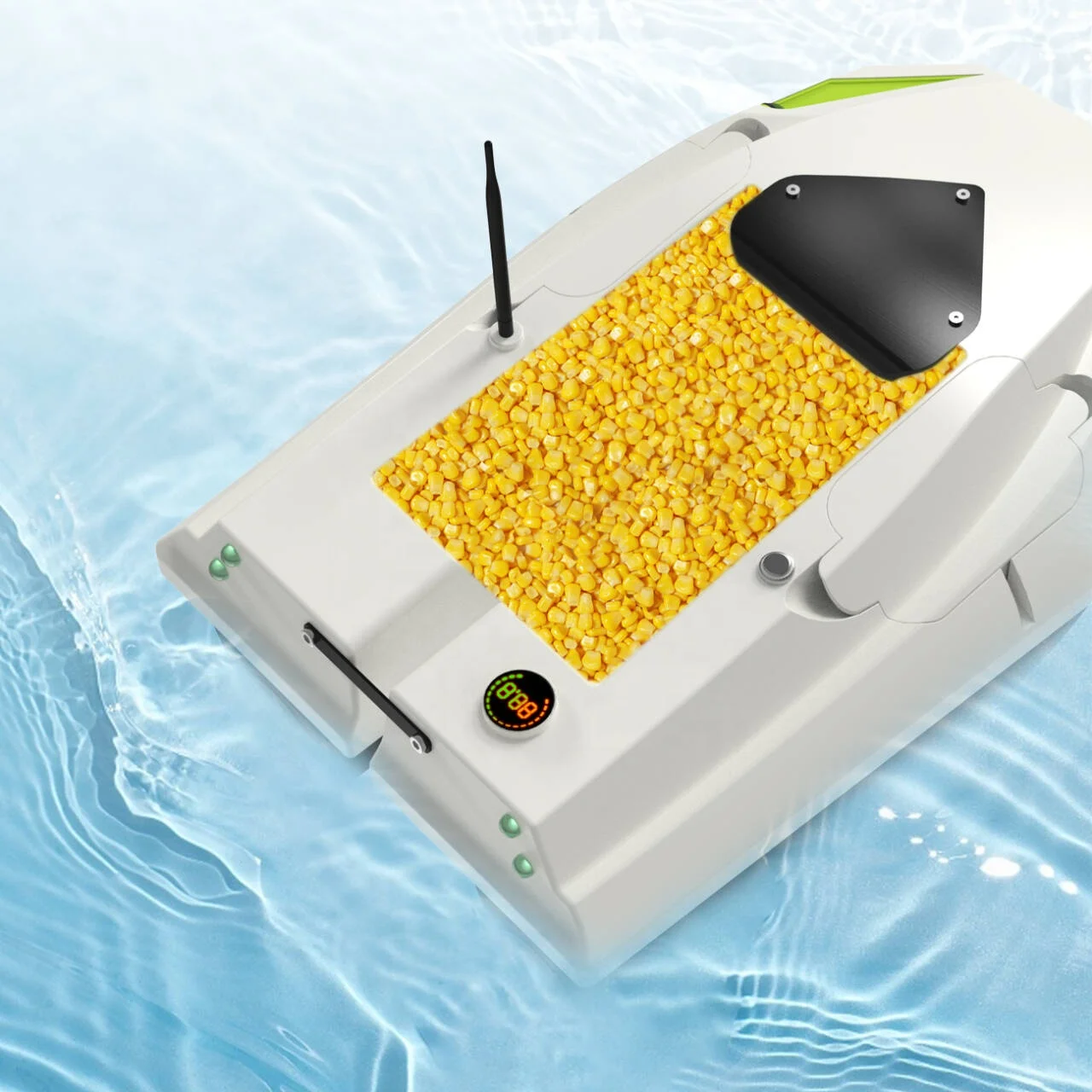 Waterproof 12V RC Bait Boat for Fishing Baitboat with 2kg Capacity Dual 15600mAh Batteries 500m Range and LED Night Illumination