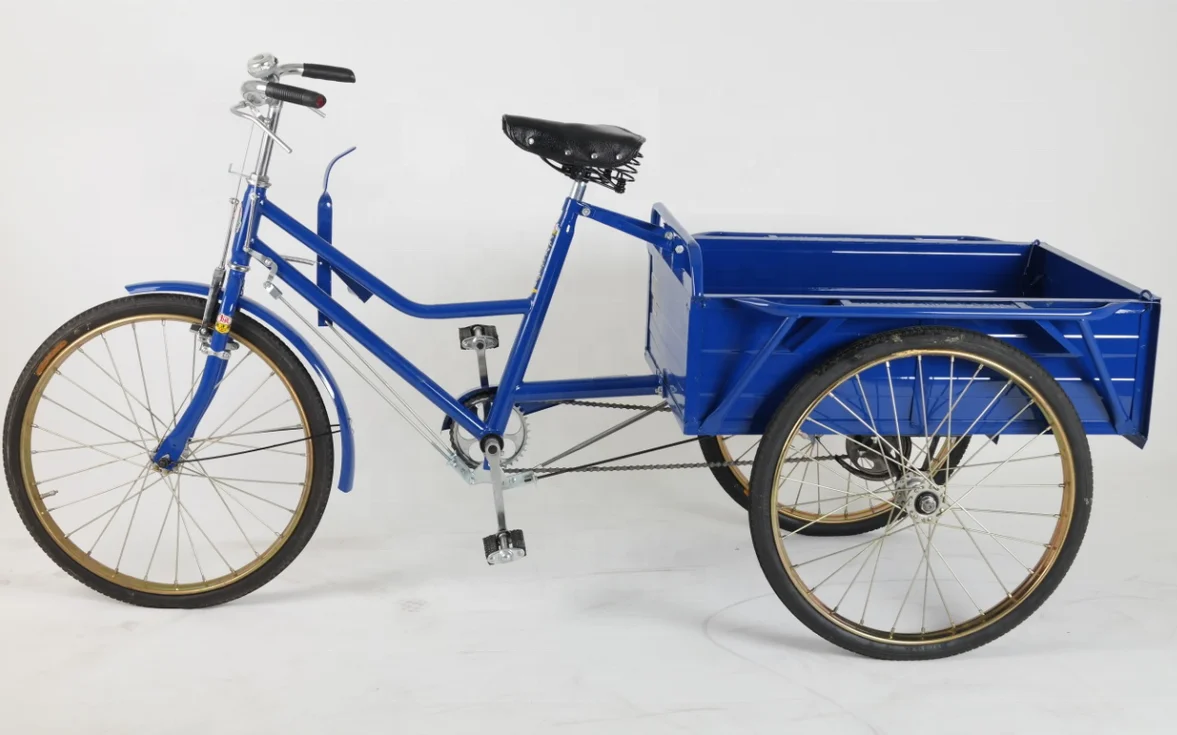 
24 Inch Adult Steel Frame triciclo para adultos 3 Wheel Trike Cargo Rickshaw Pedal Bike Tricycle QG32-4S 