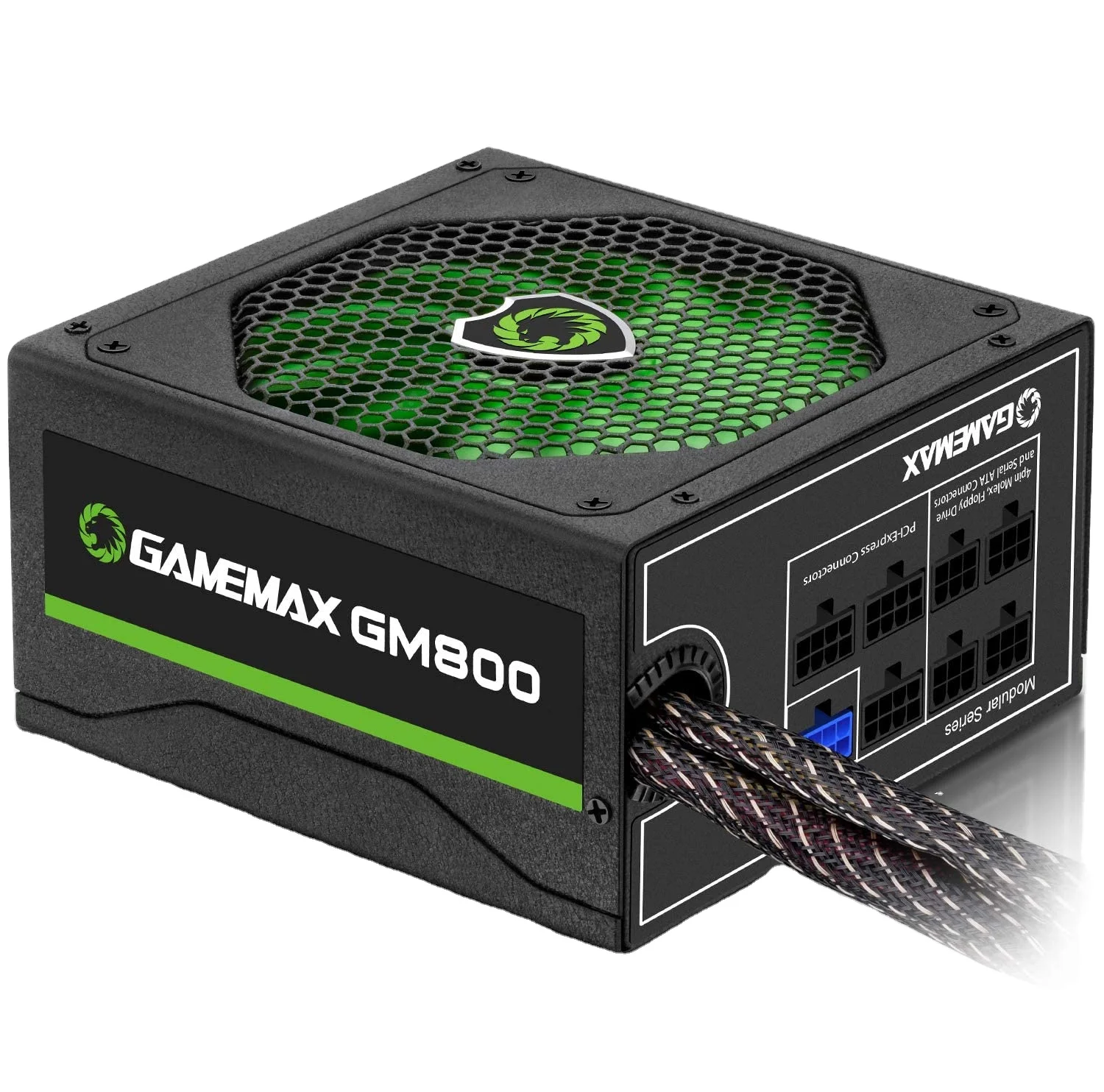 GameMax GM 800 computer power supply for Gaming PC, 80  APFC bronze, semi modular (1600339343509)