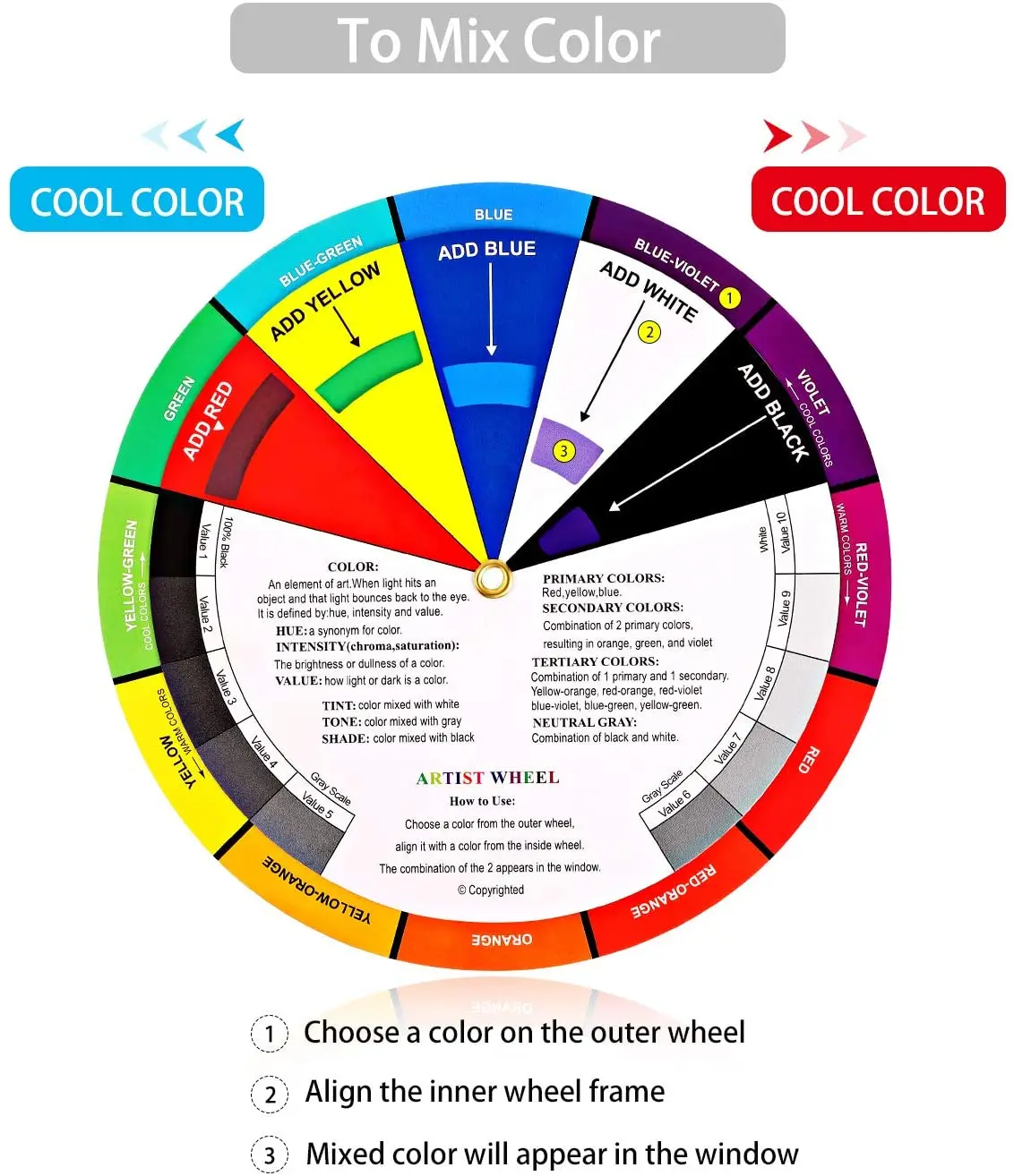 Bview Art Paint Mixing Learning Guide Makeup Blending Board Chart Tattoo Pigment Color Mixing Guides Color Wheel