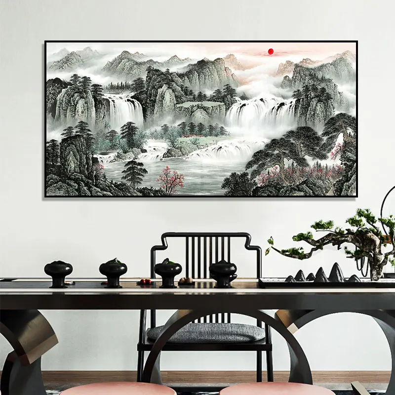 Good Quality Pictures Living Room Decoration Painting Art Marvel Movie Avengers Canvas Home Decor PaintingChinese Beautiful Land