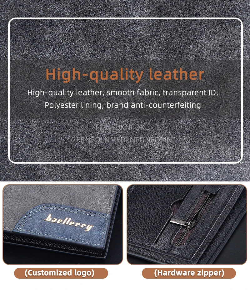 Baellerry Casual RFID Function Wallets for Men Credit Card Holder Wallet Multi- Card Wholesale Men Short Wallets