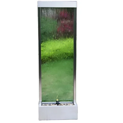Decorative stainless steel frame waterfall indoor glass water fall fountain