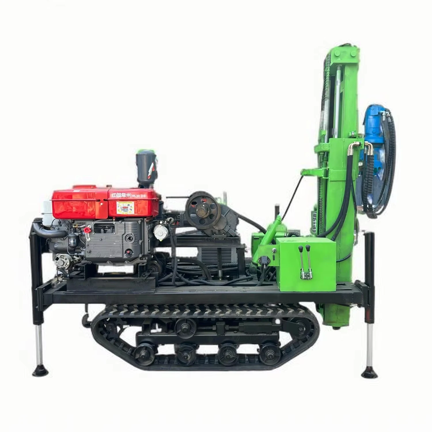 25HP portable water borehole drill rig 100m deep crawler diesel DTH drilling rig with mud pump hot selling