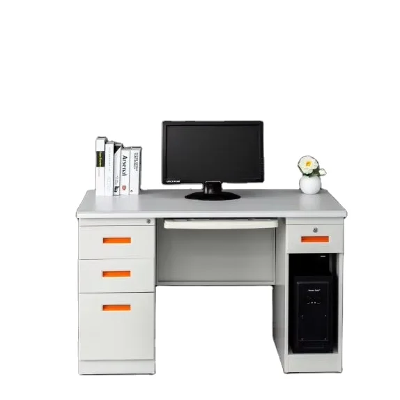Modern Single-Computer Desk for Home or Office Simple Metal Design with Size for Student Learning and Writing