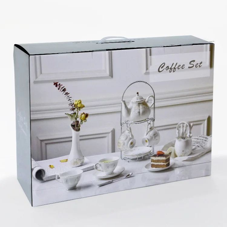 Funky Fairy Gold Trim European Send Vase Pink Flower Ceramic Coffee Tea Sets Cup Saucer Pot Gift Set With Sugar Bowl Shelf