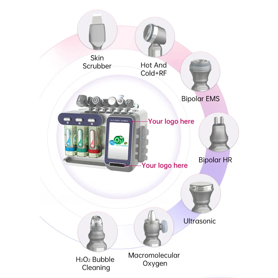 7 In 1 Hydra Peeling Facial hydro Small Bubble Water Hydro Aqua Facial h2o2 Hydra Machine