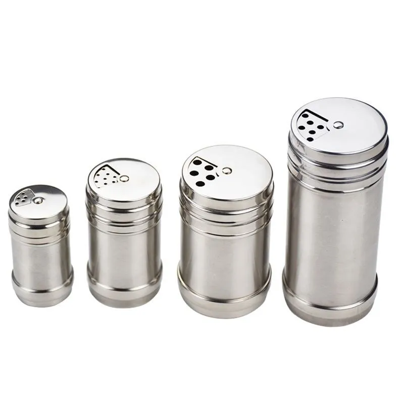 Stainless Steel Kitchen Salt Shaker Pepper Ground Cumin Powder Barbecue Seasoning Jar Seasoning Jar Toothpick Bottle Sticker Pen