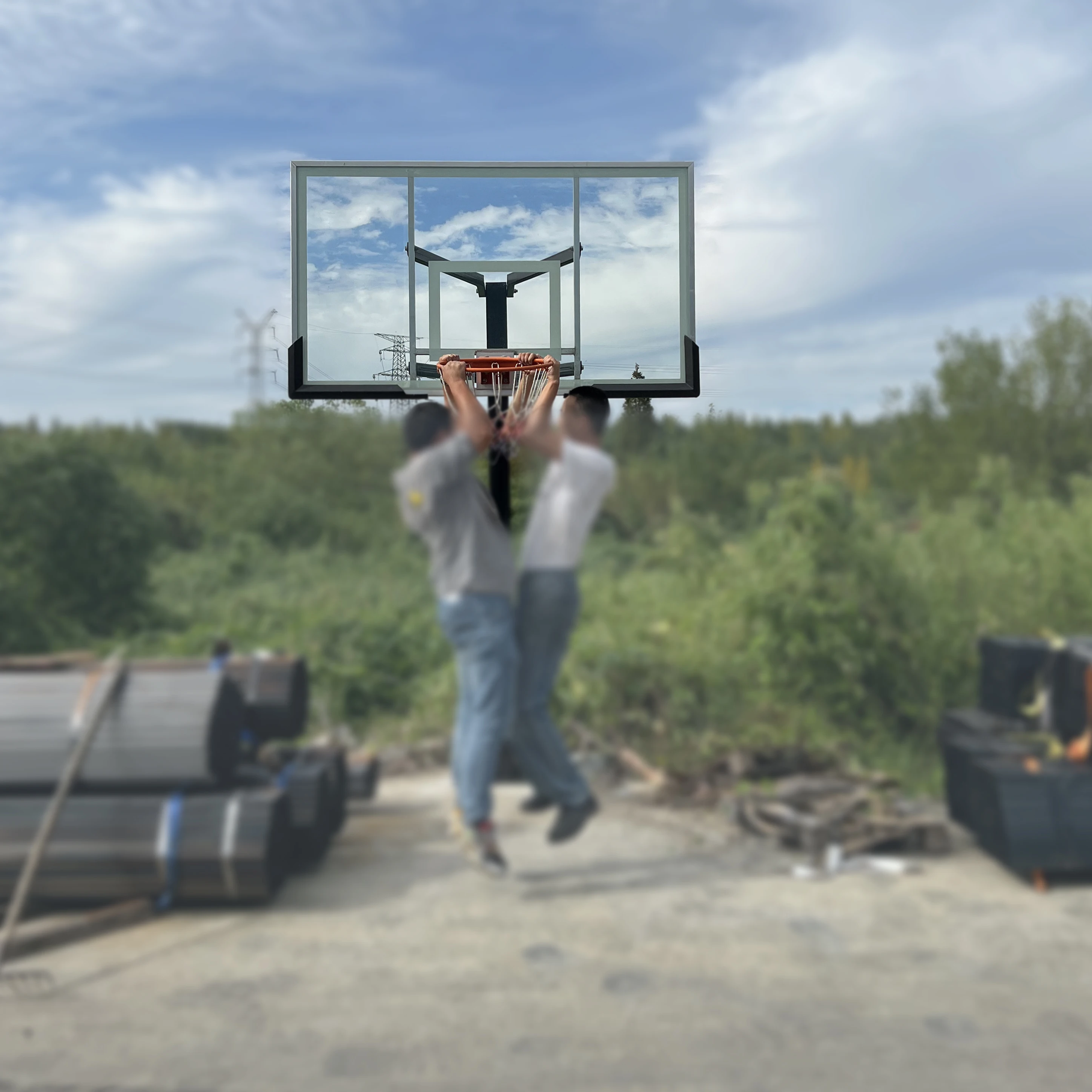 Outdoor Adjustable Professional IN-GROUND Basketball Hoop with 72 INCH Backboard