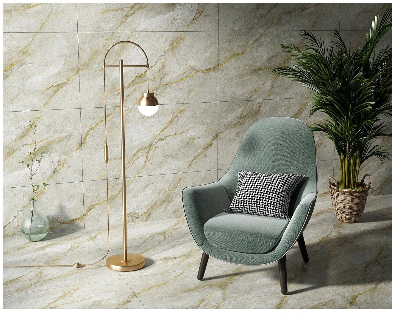 Marble Look Full Body Polished Glazed Tile Grey Popular High Quality Products Luxury with Gold Room Modern Porcelain Tile Hotel