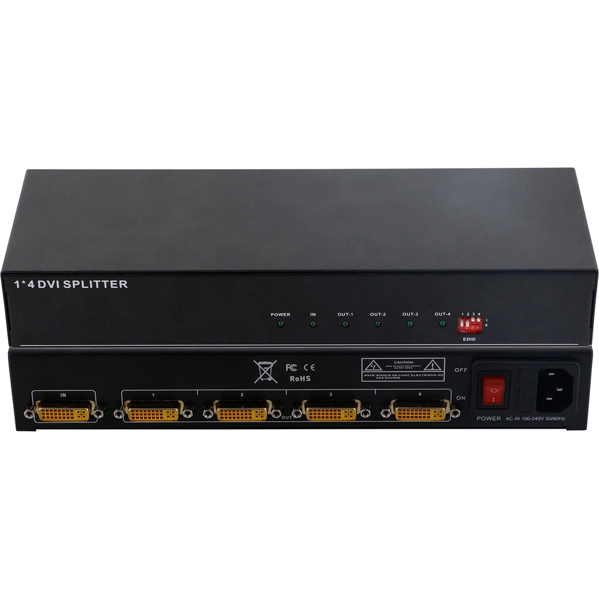 
Supports 1 Dvi Input And 4 Outputs Spl-Dvi-0104E 1 To 4 Dvi Spliiter With Edid Management 
