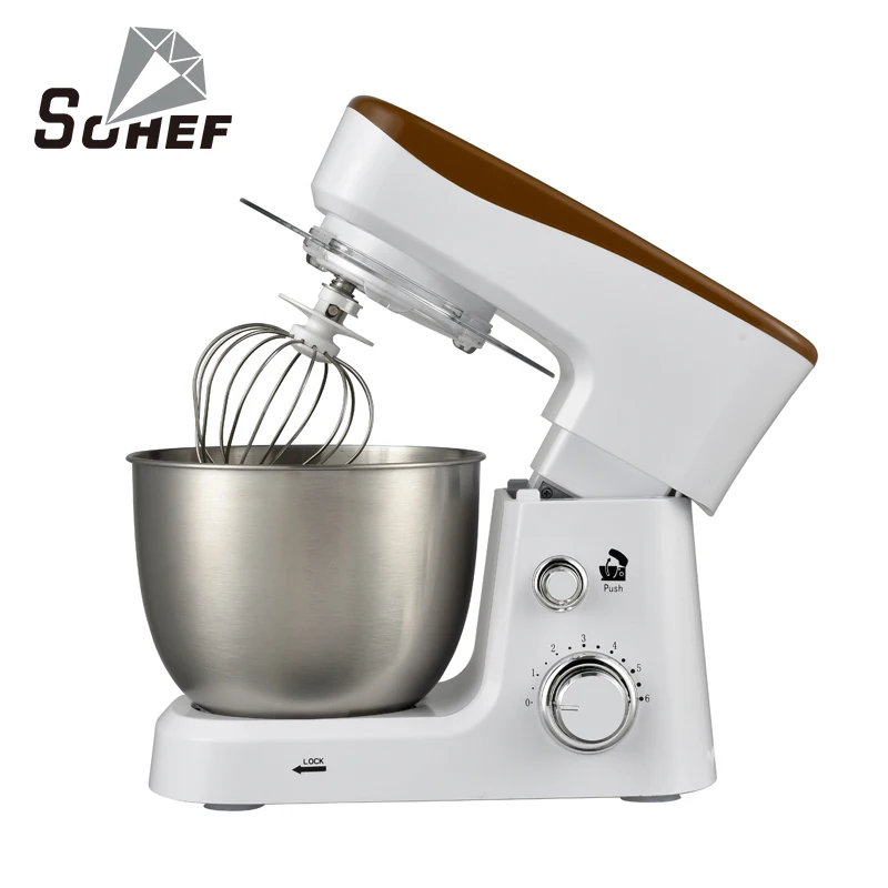 Household 6-speed electric bread kneading machine dough mixer stainless steel bowl food mixer