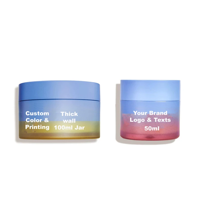 3.17oz Cleansing Balm Jar 90ml Eco-friendly heavy wall PET jar cylinder shaped 100ml recyclable jar PETG  or PS also available