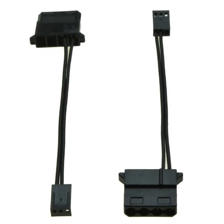 Hot Sell 20cm 4 Pin Molex Male To 3Pin/4Pin Male Connector Fan Extension Adapter Cable for PC Cooling Convertor cable