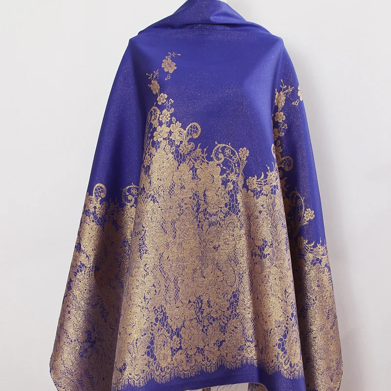 Новая модная жаккардовая ткань в цветочном стиле с металлическим блеском 3D окрашенная для женщин пальто платья юбки