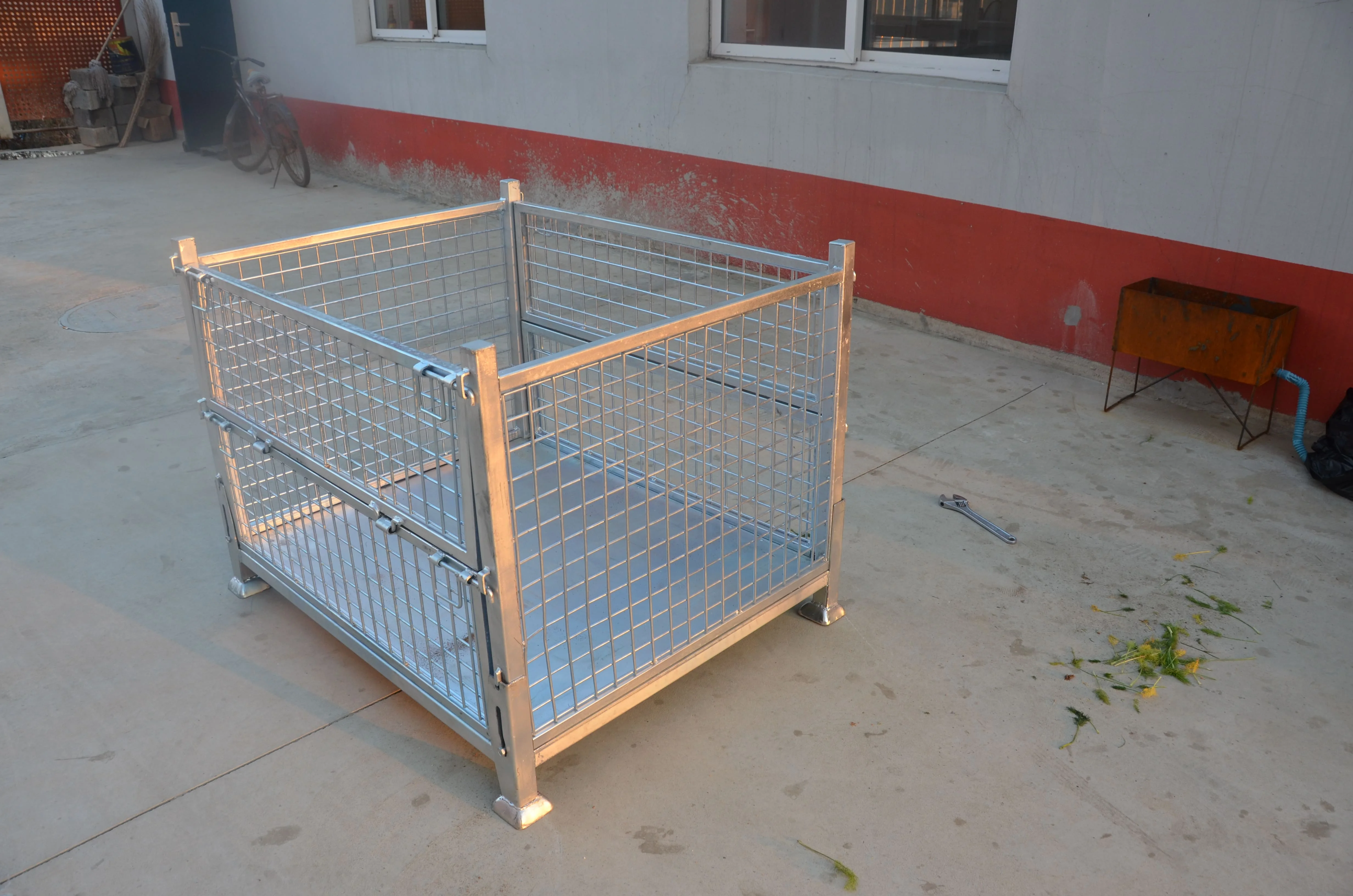 Заказной сварной ящик из проволочной сетки, промышленный стальной металлический складной проволочный контейнер