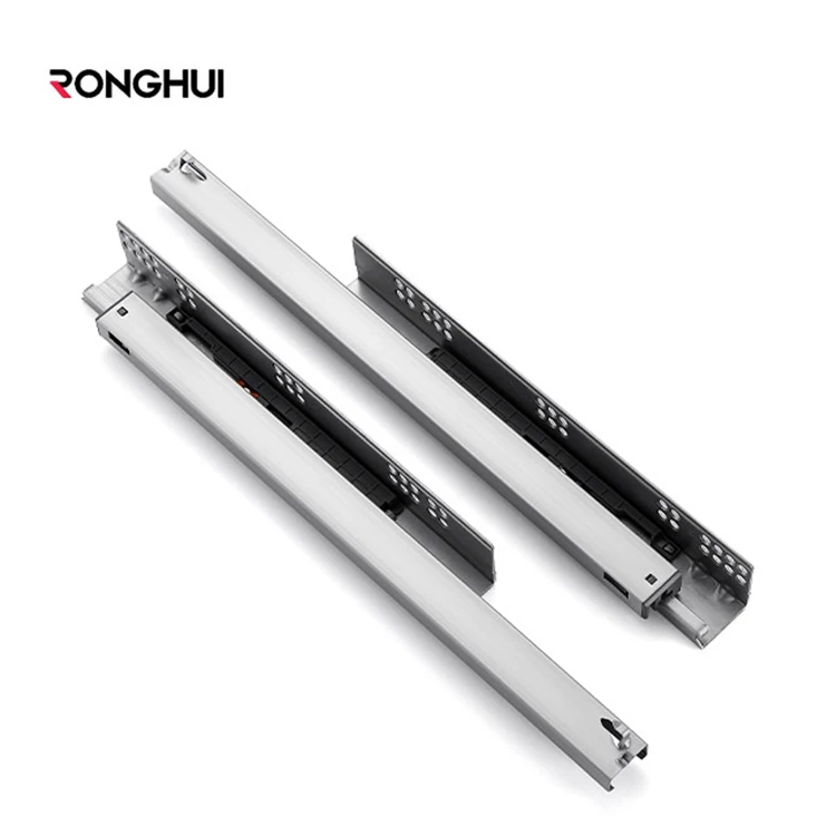 Ronghui 3-fold Hidden Press Rebound Concealed Kitchen Cabinet Slide Heavy Duty Drawer Slide