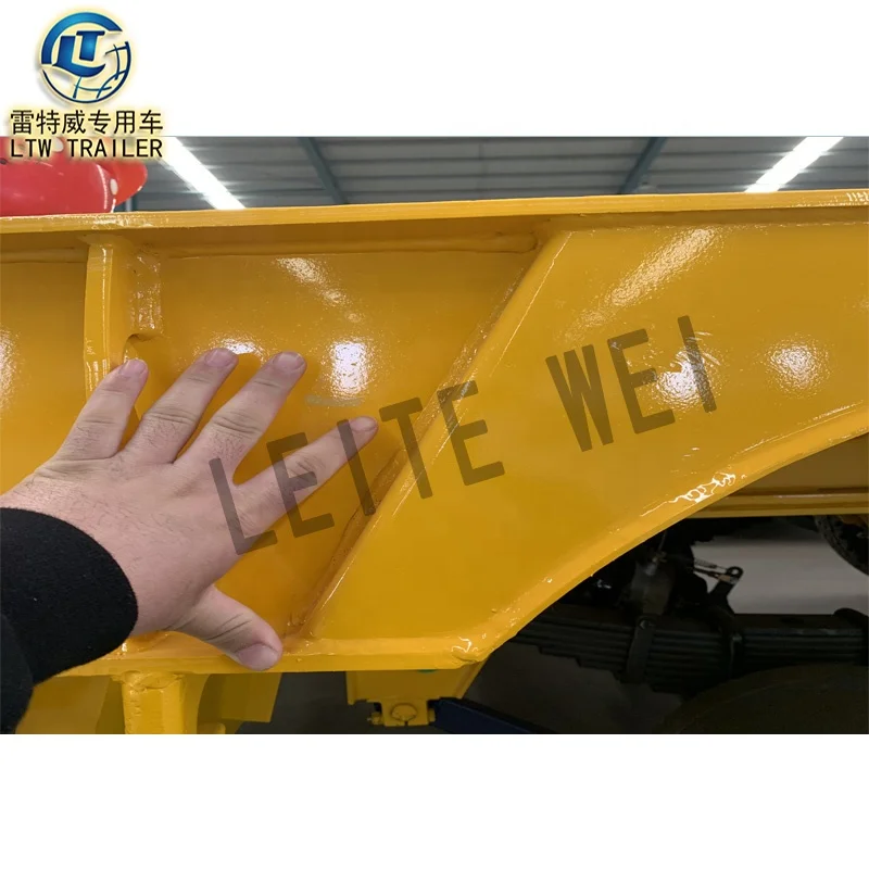 35 ton Low Bed Flatbed Semi Trailer for Digger Transportation / Lowbed Truck And  Semi Trailers with Hydraulic Ladder