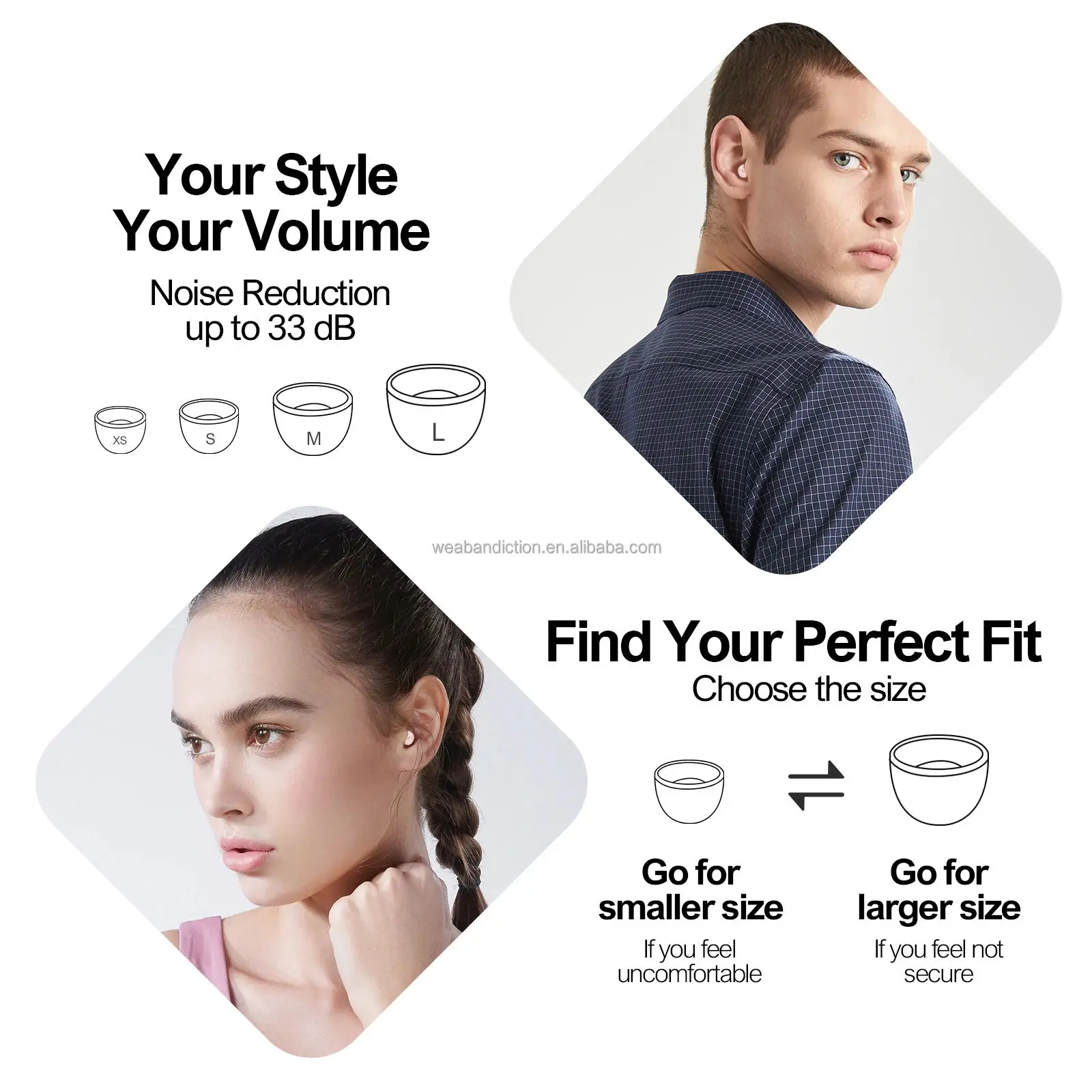 Earplugs Sleep Noise Cancel Reusable Soundproof Shooting Ear Protection Silicone Sleeping Ear Plugs