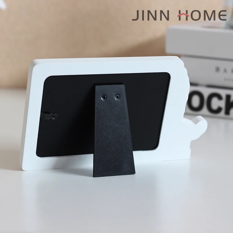 Giraffe Designs Baby Memory Wooden Photo Frame MDF Material Love You in Blue for Boys Pink for Girls Home Display DIY Projects