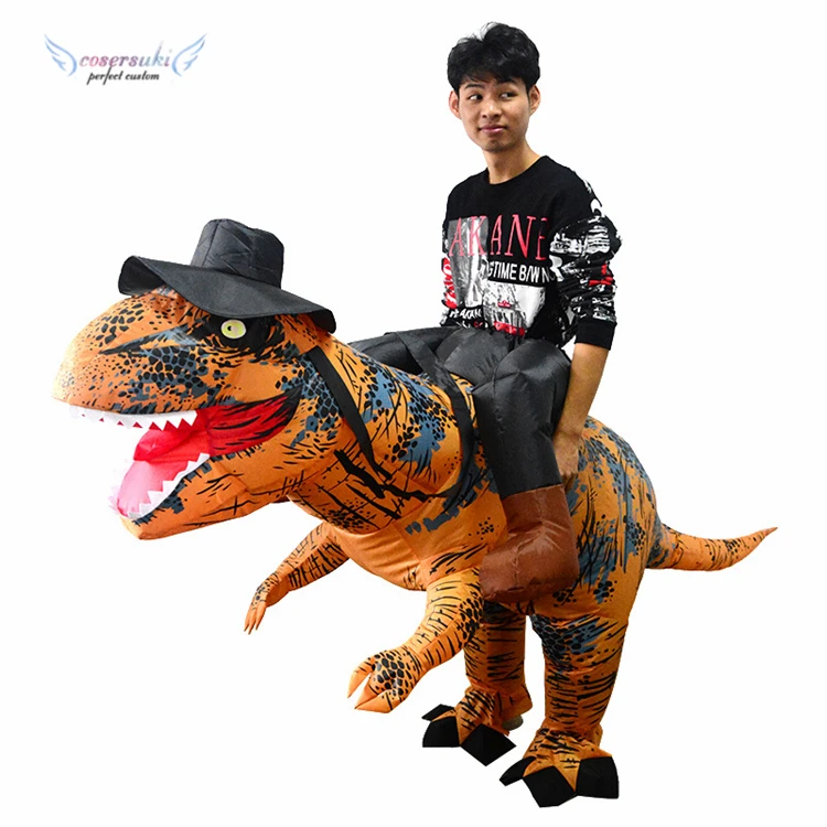 Mascot Costume Halloween Carnival Christmas party performance riding tyrannosaurus rex Inflatable clothes costume cartoon toys