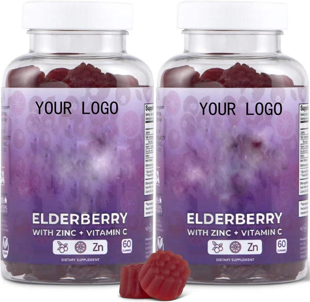Made from plant based pectin no gelatin no fructose improve autoimmune health elderberry gummies
