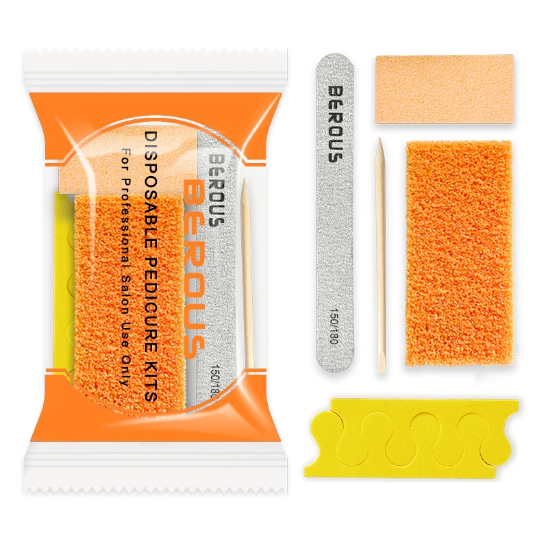 Wholesale Factory price 5Pcs  Pedicure set For Manicure for nail salon wood file buffer pumice