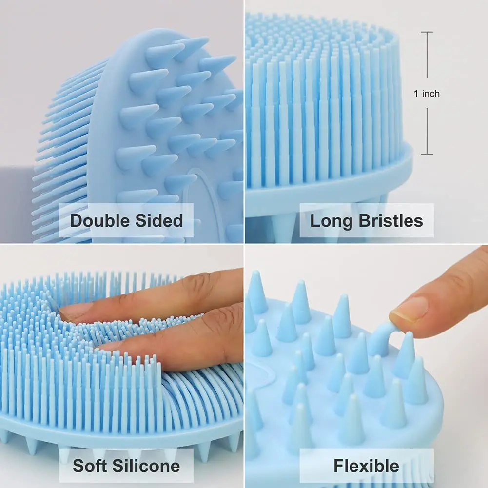 Lalasis soft dry hair cleaning scrub body brush silicone bath brushes sponges for baby