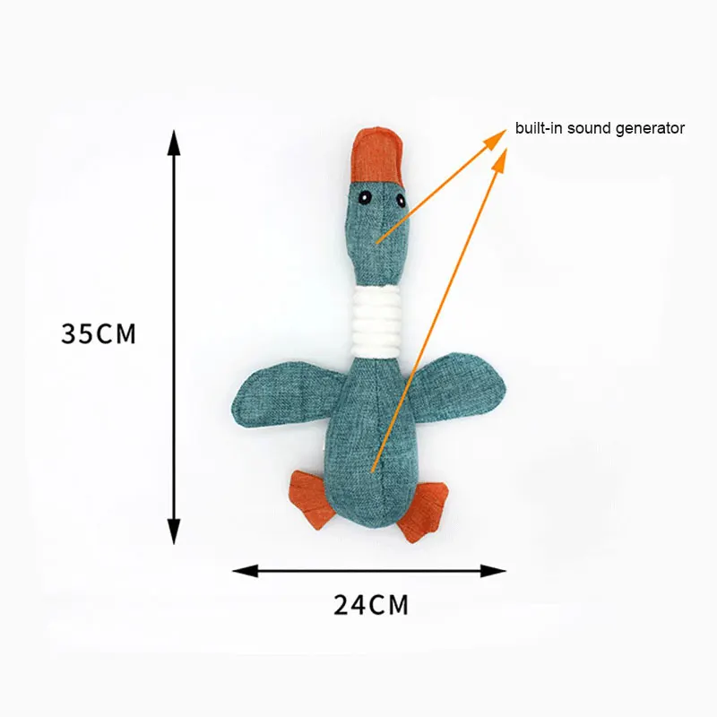 Pet Accessories Wild Goose Plush Animals Bite Toy Squeaky Dog Plush Toy