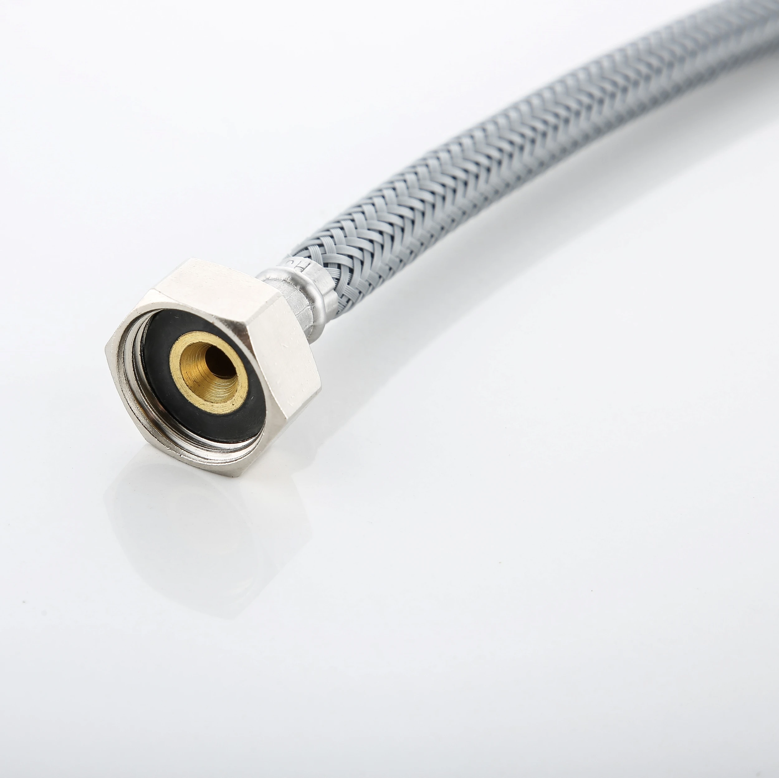 Nylon braided stainless steel nut metal high pressure water inlet hose 4-point hot and cold faucet explosion-proof pipe