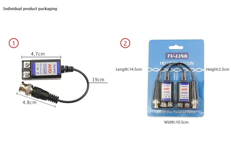 1080p 5mp CVI TVI AHD CVBS HD passive single channel video balun with CE FCC ROHS 2 years warranty for CCTV cam accessories