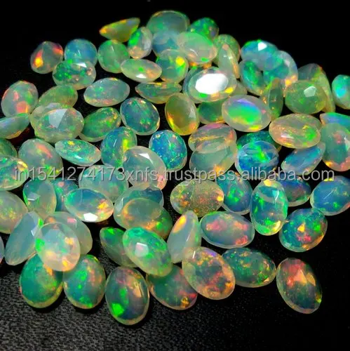 5mm Natural Ethiopian Opal Round shape Stone multi Fancy Gemstone Smooth Flat Back Cabochon AAA Quality Stone Ethiopian Opal