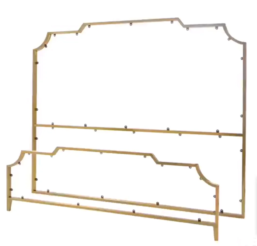 Luxurious Unique metal king size Stainless steel twin bed frame with wire mesh base