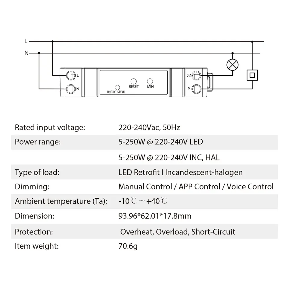 Минимальная регулировка яркости Zigbee 3 0 настенный диммер с задней кромкой 250 Вт светодиодный Smart Din-рейка