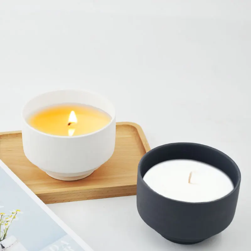 Wholesale Cheap Price frascos para velas white ceramic candles with lid