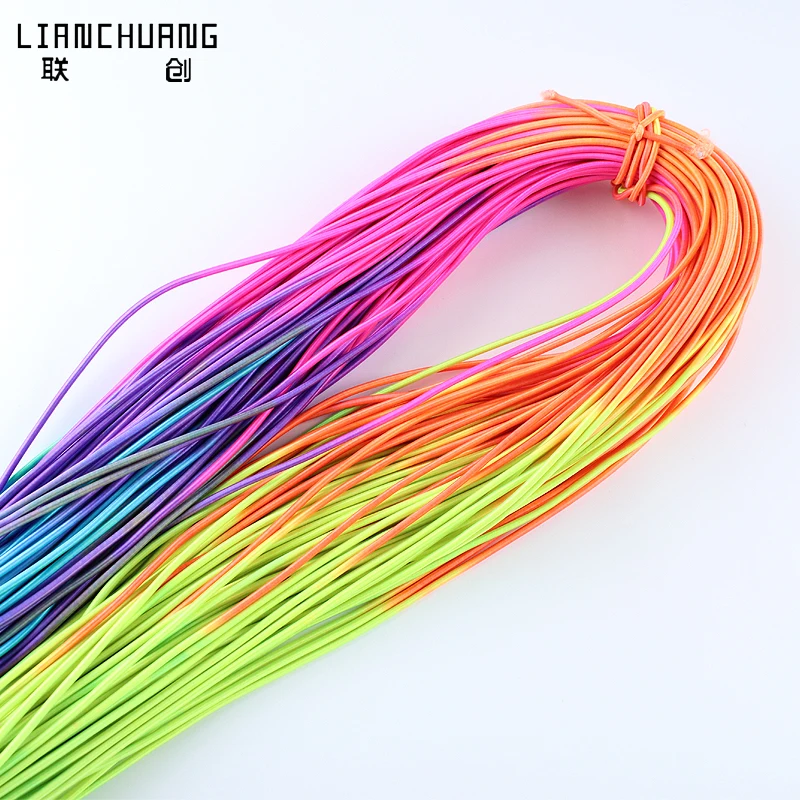 Factory Custom  2.5mm rainbow    Multicolor Round elastic cord   for garment