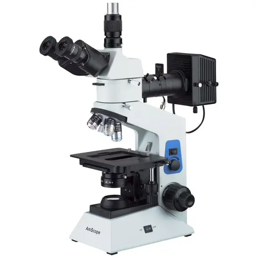AmScope 50X-500X Trinocular Metallurgical Microscope with Polarization