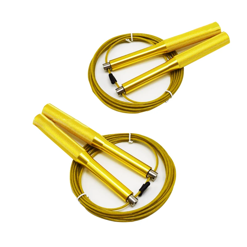 Keepeak Yellow Speed Jump Rope With Adjustable Cable Contoured Ball Bearing Handles