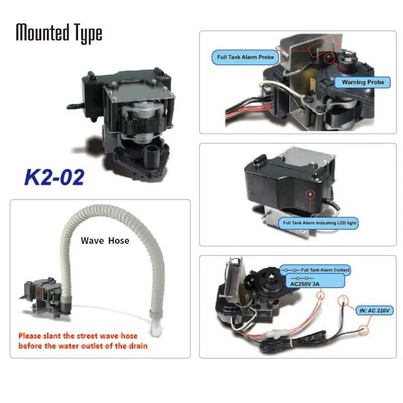 Kingpump Fan Coil Condensate Pump 220-240V 1.2M Lightweight Draining Pump For Air Conditioner