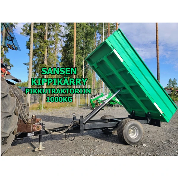 2 wheel single axle farm trailer , tractor tow behind hydraulic tipping trailer